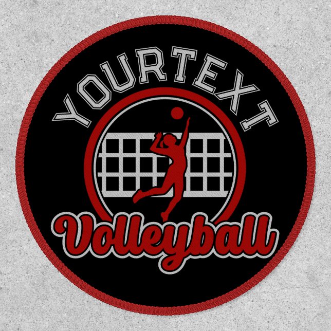  Volleyball ADD NAME Spike Ball Attack Team Player Patch (Front)