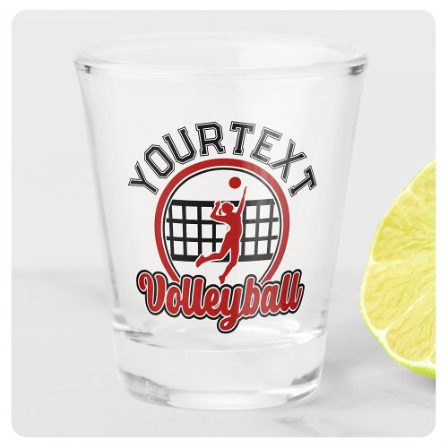  Volleyball ADD NAME Spike Ball Attack Team Player Shot Glass