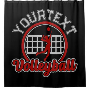 Volleyball ADD NAME Spike Ball Attack Team Player Shower Curtain