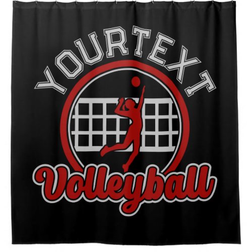  Volleyball ADD NAME Spike Ball Attack Team Player Shower Curtain