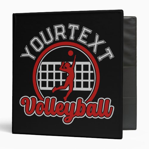  Volleyball ADD NAME Spike Ball Attack Team Sports 3 Ring Binder
