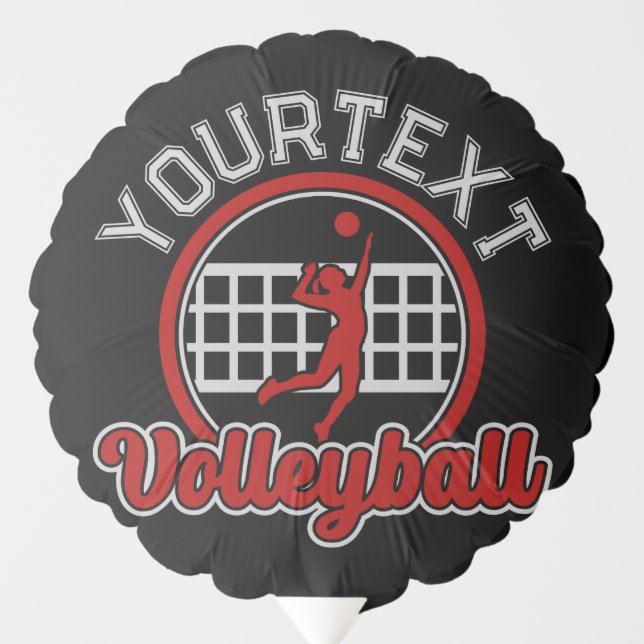  Volleyball ADD NAME Spike Ball Attack Team Sports Balloon (Front)