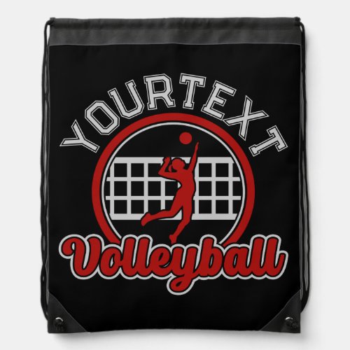  Volleyball ADD NAME Spike Ball Attack Team Sports Drawstring Bag