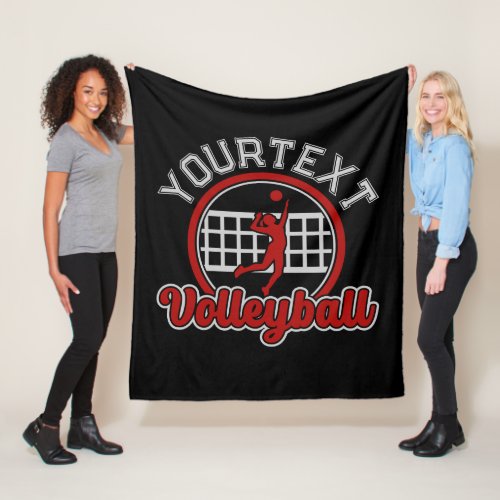  Volleyball ADD NAME Spike Ball Attack Team Sports Fleece Blanket