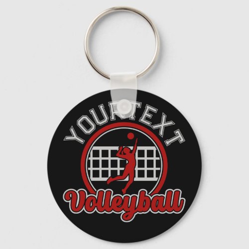  Volleyball ADD NAME Spike Ball Attack Team Sports Keychain