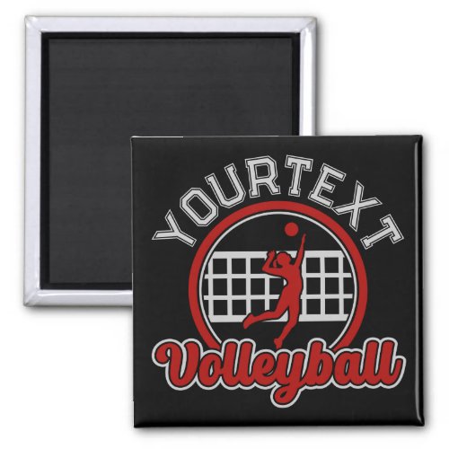  Volleyball ADD NAME Spike Ball Attack Team Sports Magnet