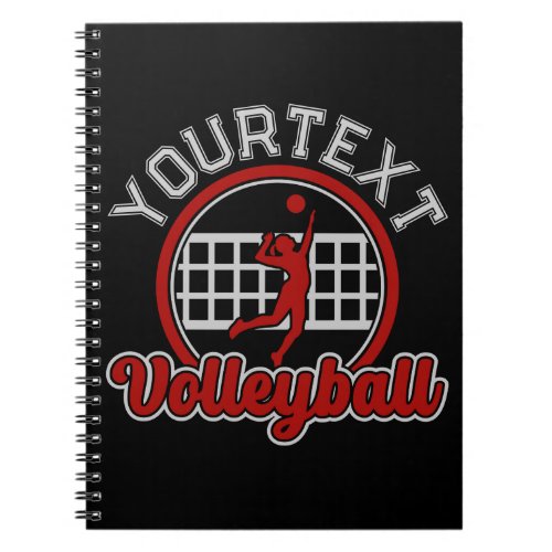  Volleyball ADD NAME Spike Ball Attack Team Sports Notebook