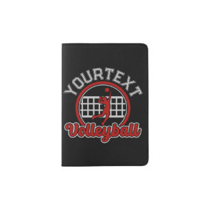 Volleyball ADD NAME Spike Ball Attack Team Sports Passport Holder