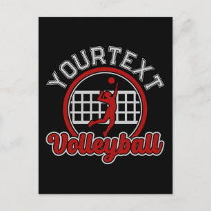 Volleyball ADD NAME Spike Ball Attack Team Sports Postcard