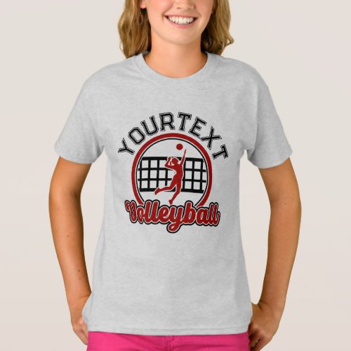  Volleyball ADD NAME Spike Ball Attack Team Sports T_Shirt