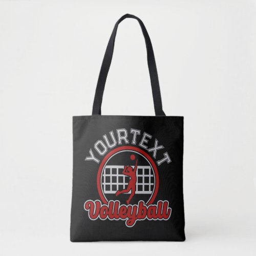  Volleyball ADD NAME Spike Ball Attack Team Sports Tote Bag