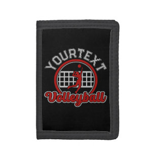 Volleyball ADD NAME Spike Ball Attack Team Sports Tri-fold Wallet