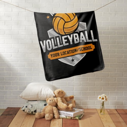 Volleyball ADD TEXT School Varsity Team Player Baby Blanket