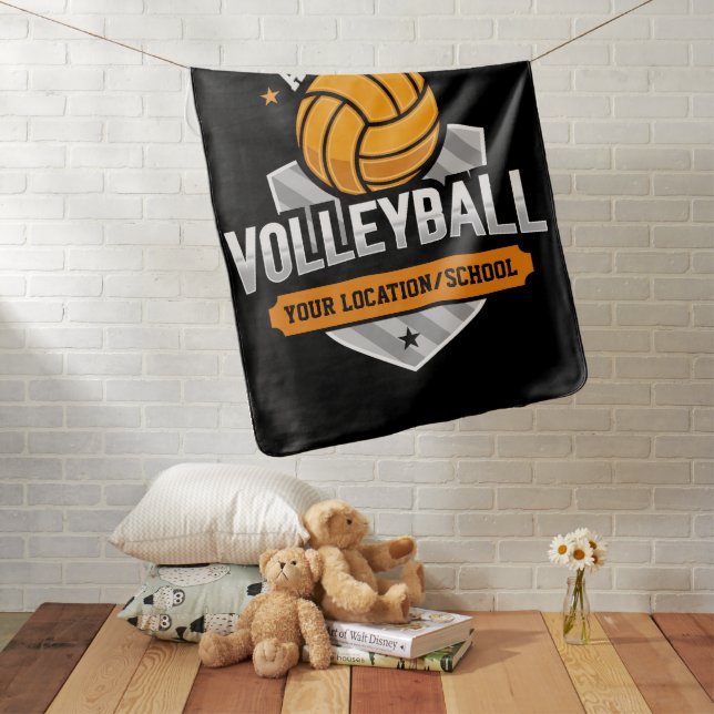 Volleyball ADD TEXT School Varsity Team Player Baby Blanket (In Situ)