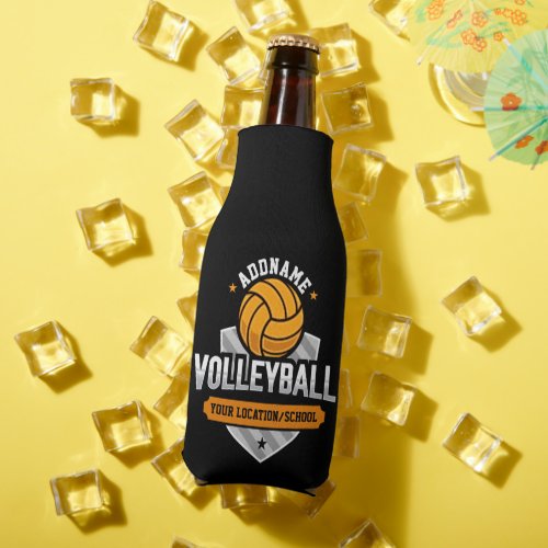 Volleyball ADD TEXT School Varsity Team Player Bottle Cooler