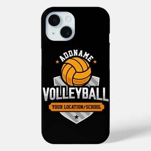 Volleyball ADD TEXT School Varsity Team Player iPhone 15 Case
