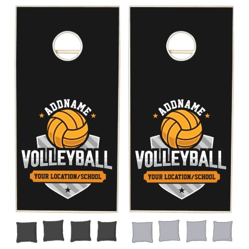 Volleyball ADD TEXT School Varsity Team Player Cornhole Set