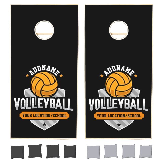 Volleyball ADD TEXT School Varsity Team Player Cornhole Set (Set)