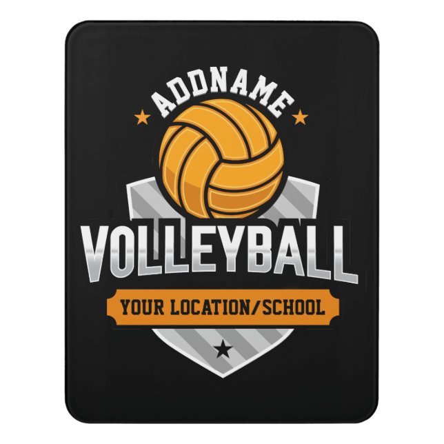 Volleyball ADD TEXT School Varsity Team Player Door Sign (Contemporary Vert)
