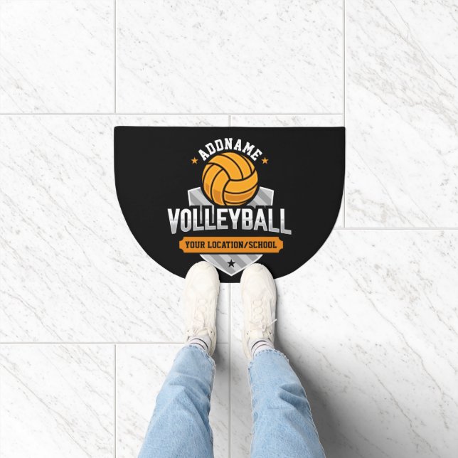 Volleyball ADD TEXT School Varsity Team Player Doormat (Indoor)