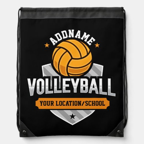 Volleyball ADD TEXT School Varsity Team Player Drawstring Bag