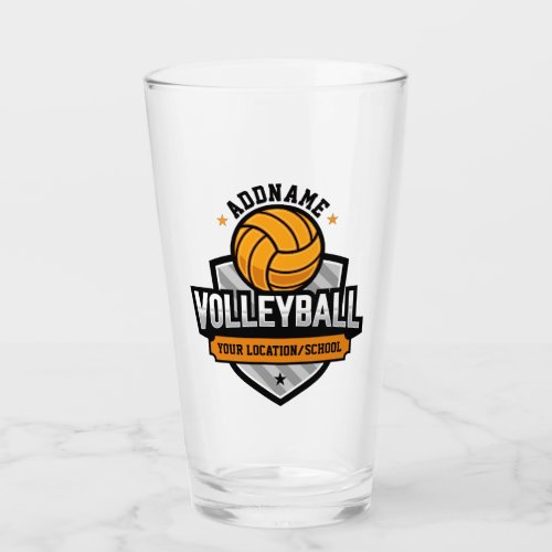Volleyball ADD TEXT School Varsity Team Player Glass