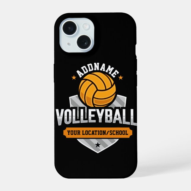 Volleyball ADD TEXT School Varsity Team Player Iphone Case (Back)