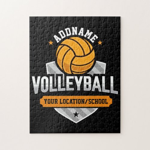 Volleyball ADD TEXT School Varsity Team Player Jigsaw Puzzle