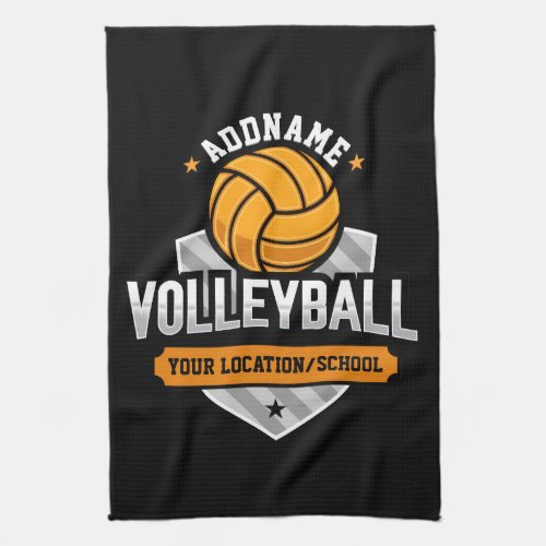 Volleyball ADD TEXT School Varsity Team Player Kitchen Towel
