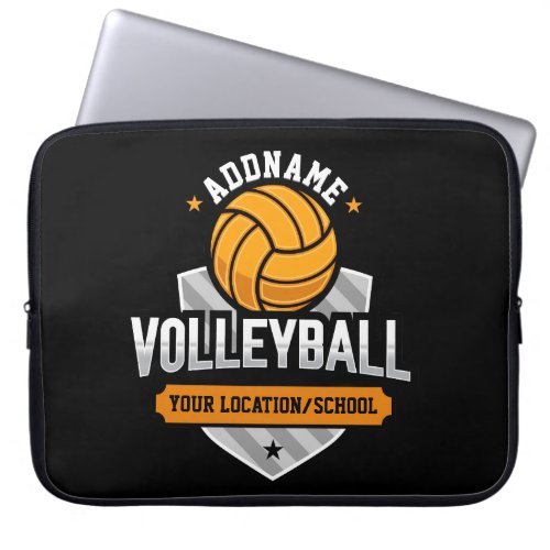 Volleyball ADD TEXT School Varsity Team Player Laptop Sleeve