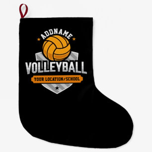 Volleyball ADD TEXT School Varsity Team Player Large Christmas Stocking