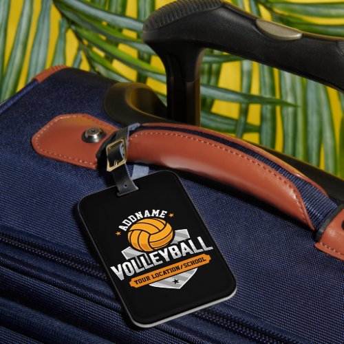 Volleyball ADD TEXT School Varsity Team Player Luggage Tag