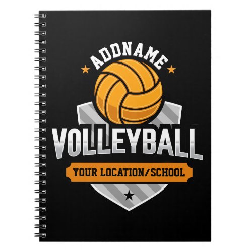 Volleyball ADD TEXT School Varsity Team Player Notebook