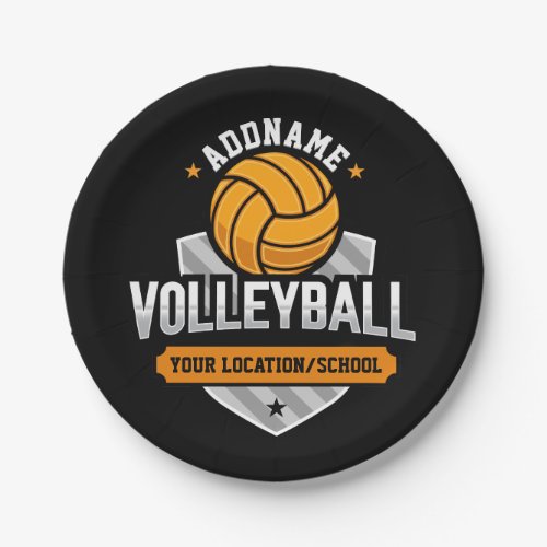 Volleyball ADD TEXT School Varsity Team Player Paper Plates