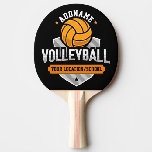 Volleyball ADD TEXT School Varsity Team Player Ping Pong Paddle