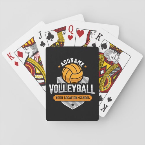 Volleyball ADD TEXT School Varsity Team Player Poker Cards
