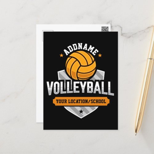 Volleyball ADD TEXT School Varsity Team Player Postcard