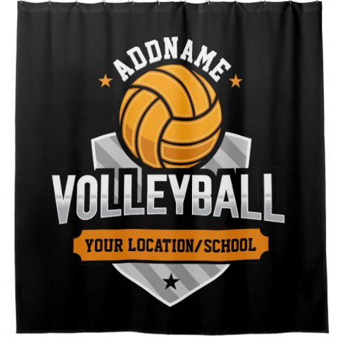 Volleyball ADD TEXT School Varsity Team Player Shower Curtain