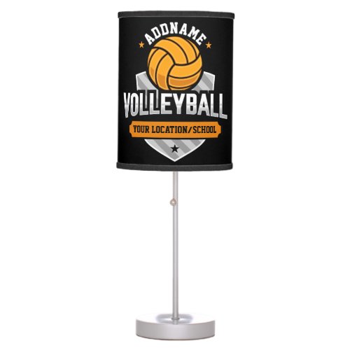 Volleyball ADD TEXT School Varsity Team Player Table Lamp