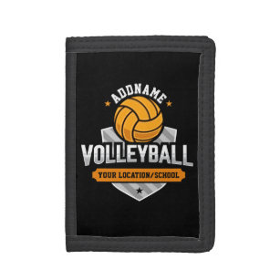 Volleyball ADD TEXT School Varsity Team Player Trifold Wallet