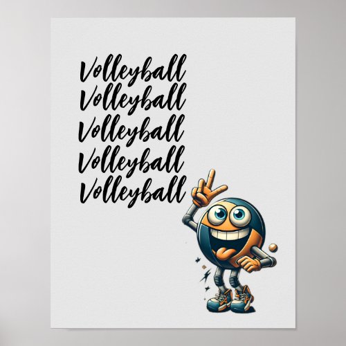 Volleyball addict character poster