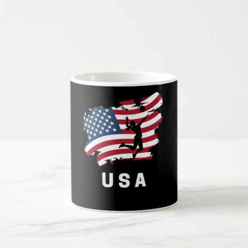 Volleyball American USA Flag Coffee Mug