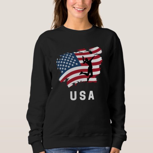 Volleyball American USA Flag Sweatshirt