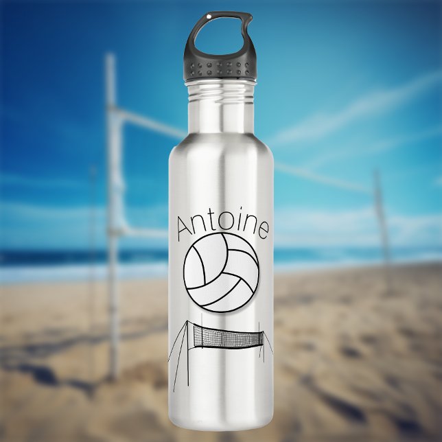 Volleyball And Net Personalized Stainless Steel Water Bottle (Creator Uploaded)