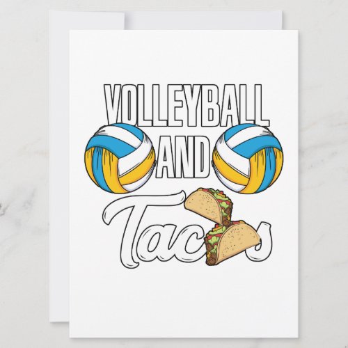 Volleyball And Tacos Fast Food Sports Gift Save The Date