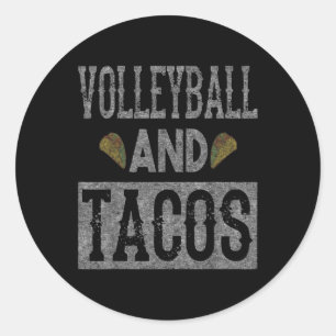 Volleyball and Tacos Fun Taco Classic Round Sticker