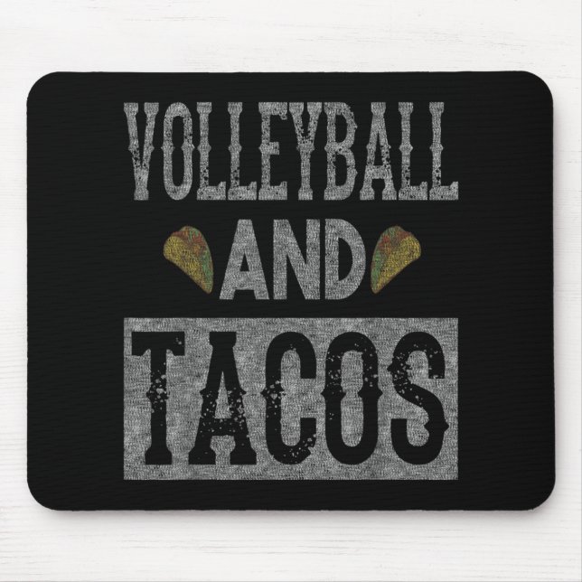 Volleyball and Tacos Fun Taco Distressed  Mouse Pad (Front)
