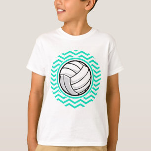 Volleyball; Aqua Green Chevron T-Shirt