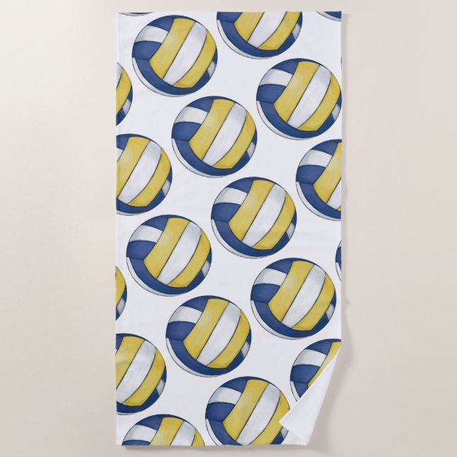 Volleyball Art Beach Towel (Front)