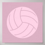 Volleyball Art Pink or CUSTOM COLOR Poster<br><div class="desc">A fun volleyball design featuring a volleyball illustrated in pink or a custom color of your choice. Makes a great gift for any volleyball player or anyone who loves sports. Customize the color of this item to any color of your choice! To choose your own color, click the blue 'Edit...</div>